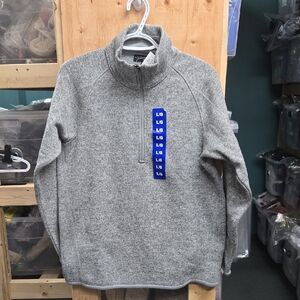 Stormpack Sunice Size L Heathered Grey Fleece Lined 1/4 Zip Pullover Sweater